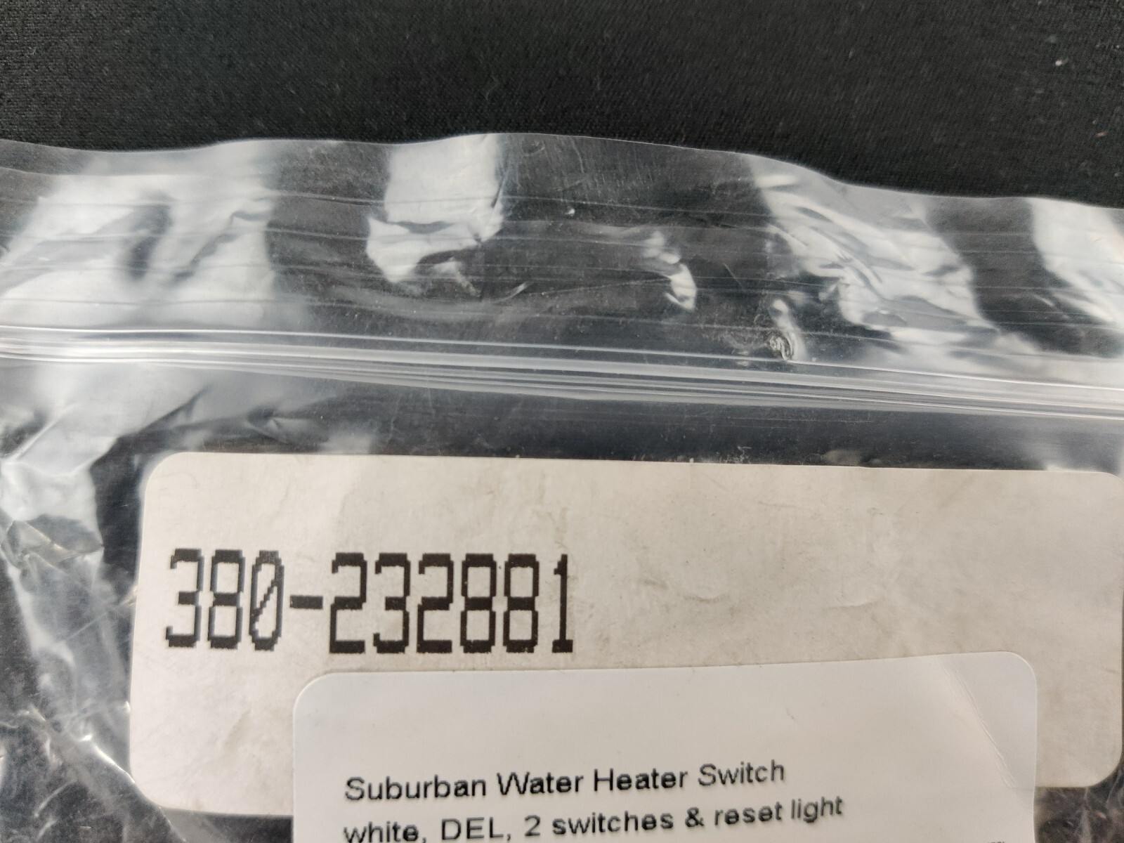 Suburban RV Water Heater Gas Electric Switch Fault Light Off White Camper 232881