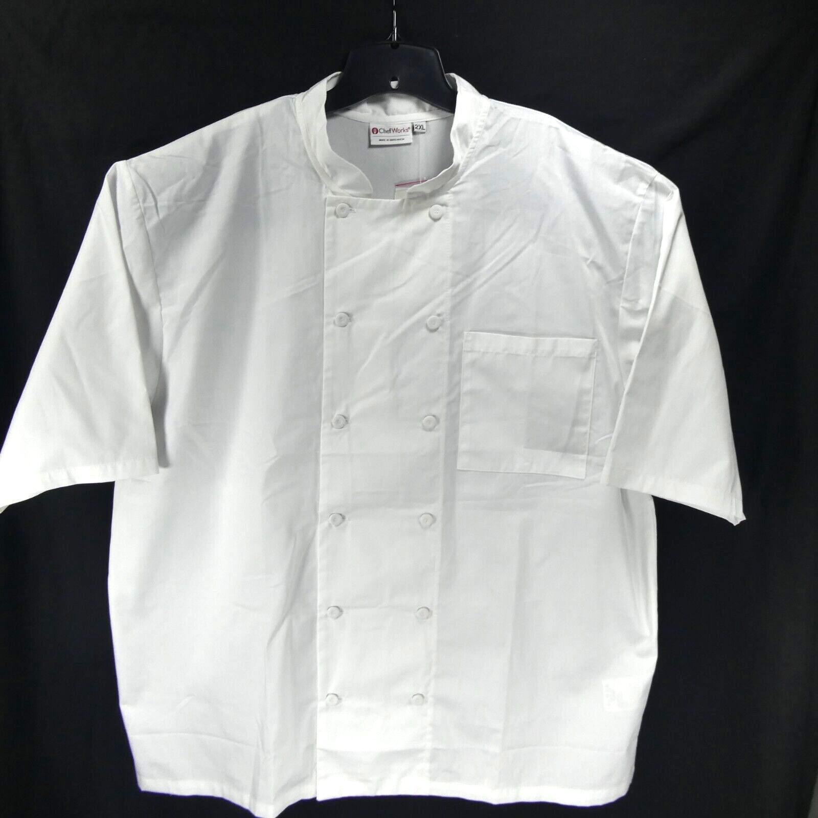 New Chef Works Men's White 2XL Calgary Cool Vent Coat Chefs Jacket NWT