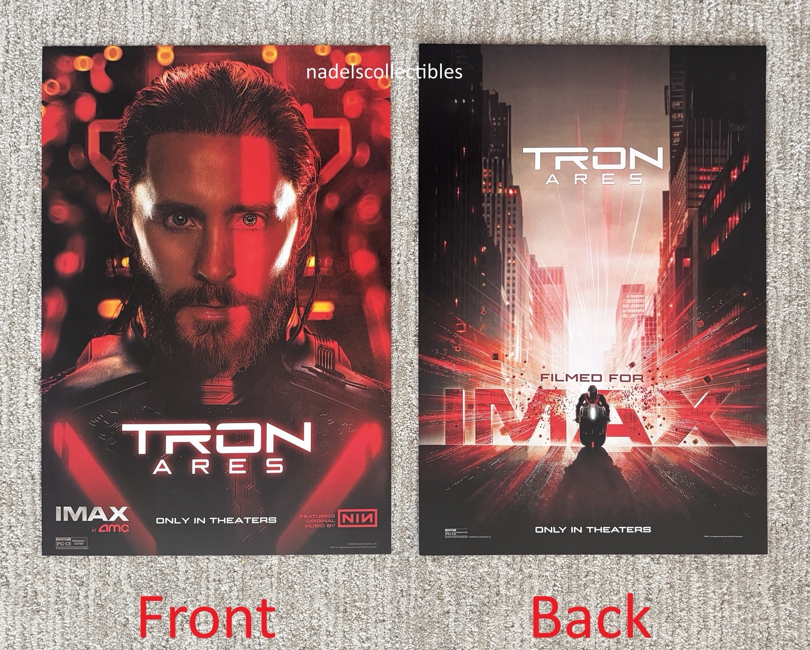 TRON ARES AMC IMAX 19x13 Week 1 Double-Sided Poster - Master Control/Ares/Leto