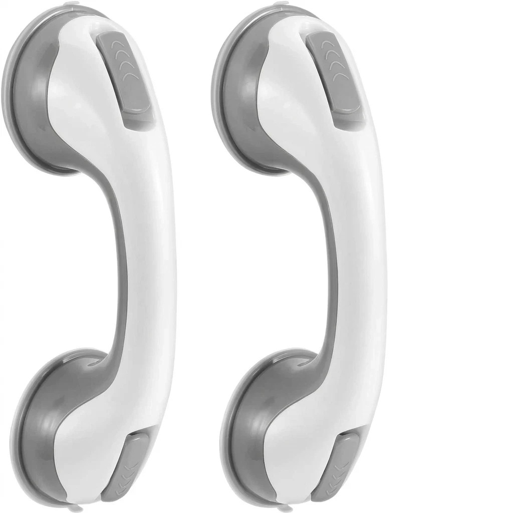 Shower Handle 2 Pack 12" Grab Bars Suction Grip Handicap Elderly Bathroom Safety