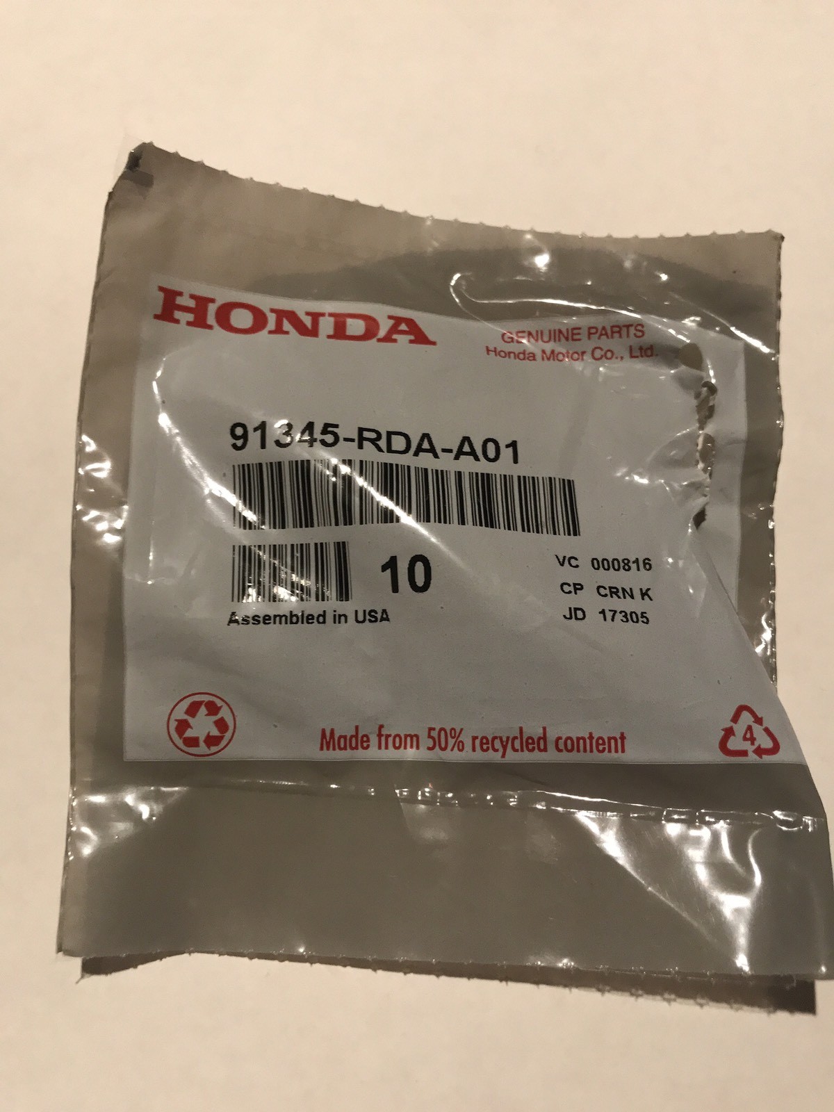 Genuine Honda Acura Power Steering Pump O-Ring Set 91345-RDA-A01 + 91370-SV4-000
