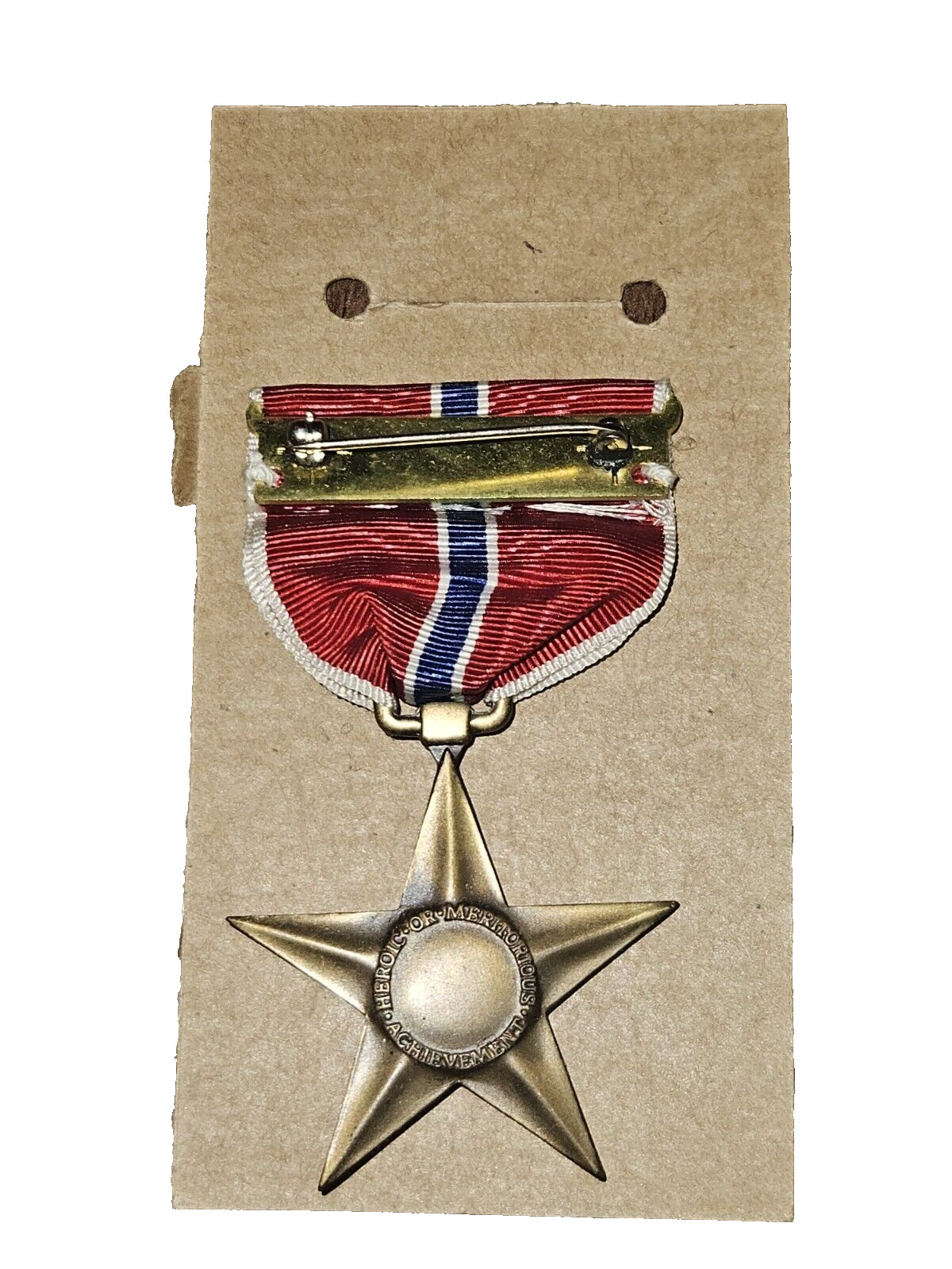 Original WWII Slot Broach Bronze Star Medal In 1945 Dated Box