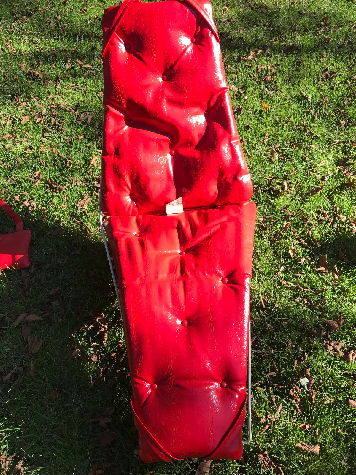 Original Homecrest Siesta Chaise Lounge Red Poly Cushion w/Headrest 1 of 2