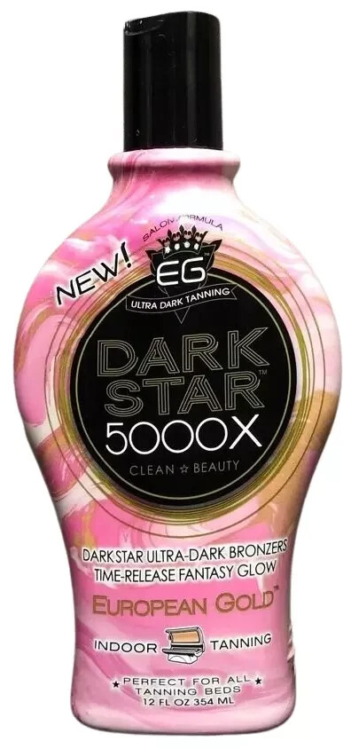 European Gold DARK STAR 5000X Ultra Dark Bronzer Tanning Lotion 12 Oz