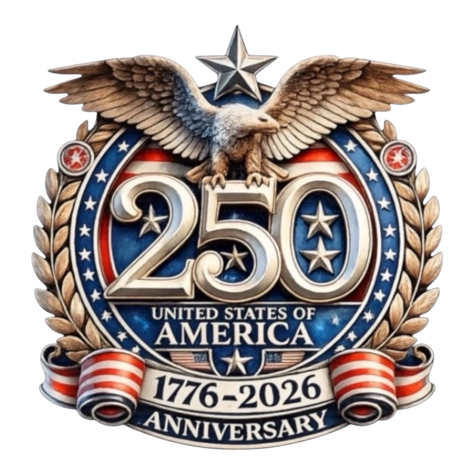 America 250th US FLAG Gold 1776-2026 Waterproof 4” INCH Vinyl Sticker Decal 1PC