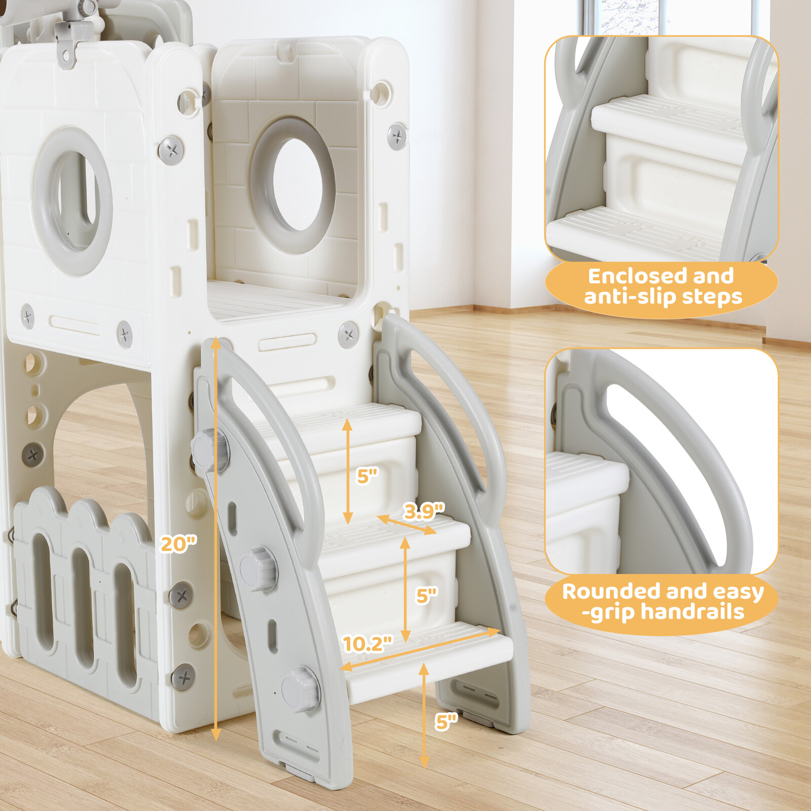 9 in 1 Toddler Slide Kids Climber Playset Indoor Outdoor Slide Playset for 3+