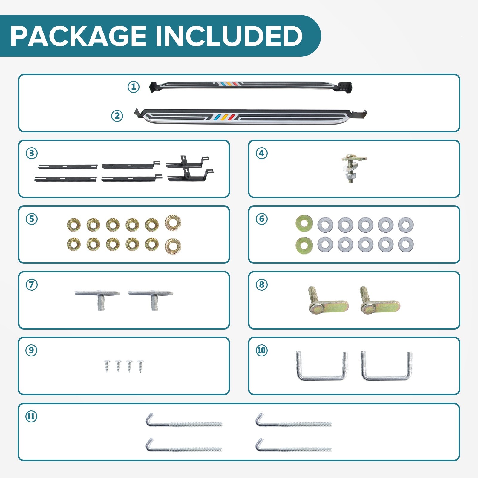 Running Boards Side Step Nerf Bars For 2018-2025 Chevy Equinox