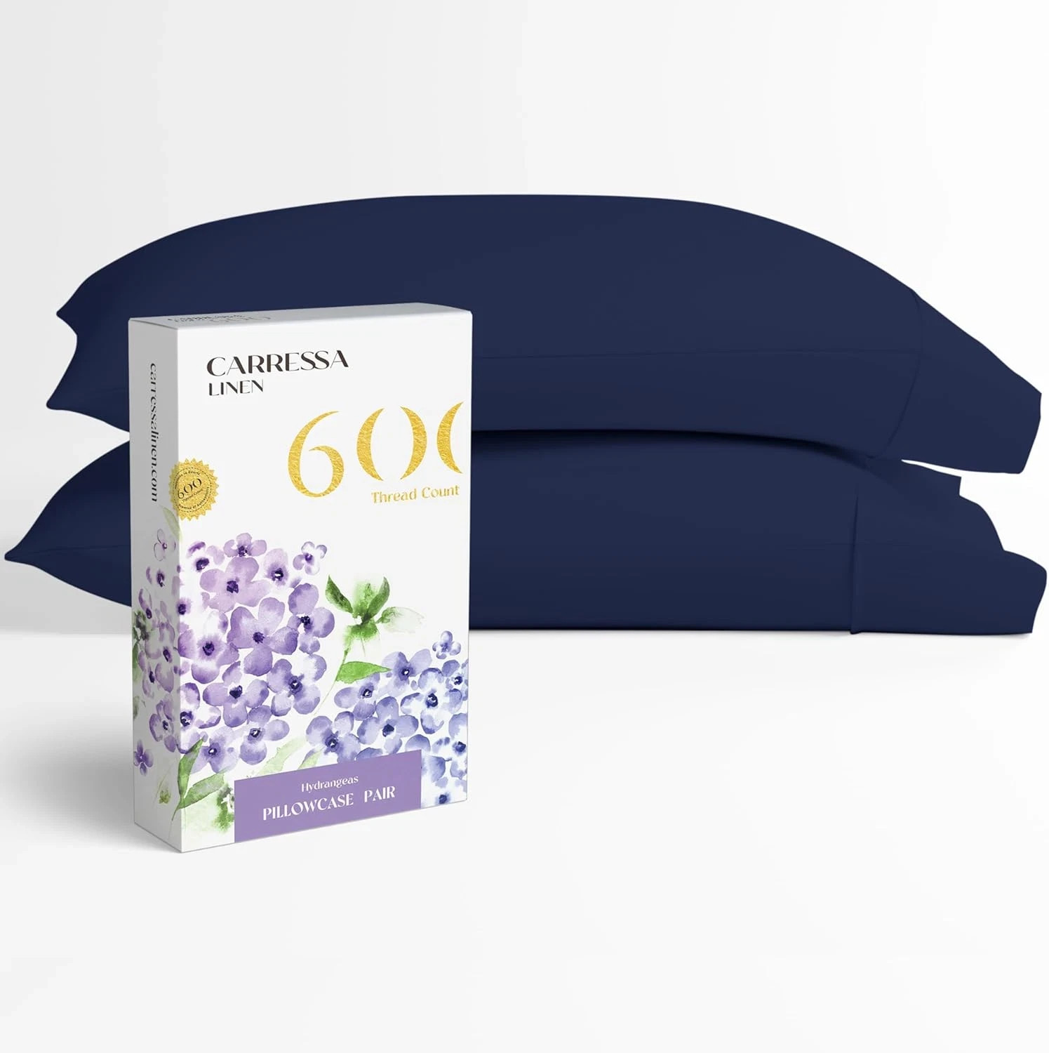 Blissy Standard/Queen 600 Thread Count Silk Pillowcase Navy Blue