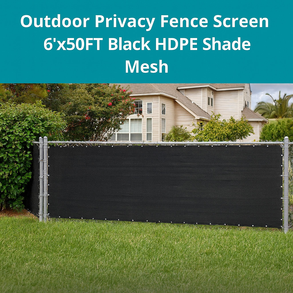 6x50ft Fence Privacy Screen Shade Cloth Construction Yard Industrial Warehouse