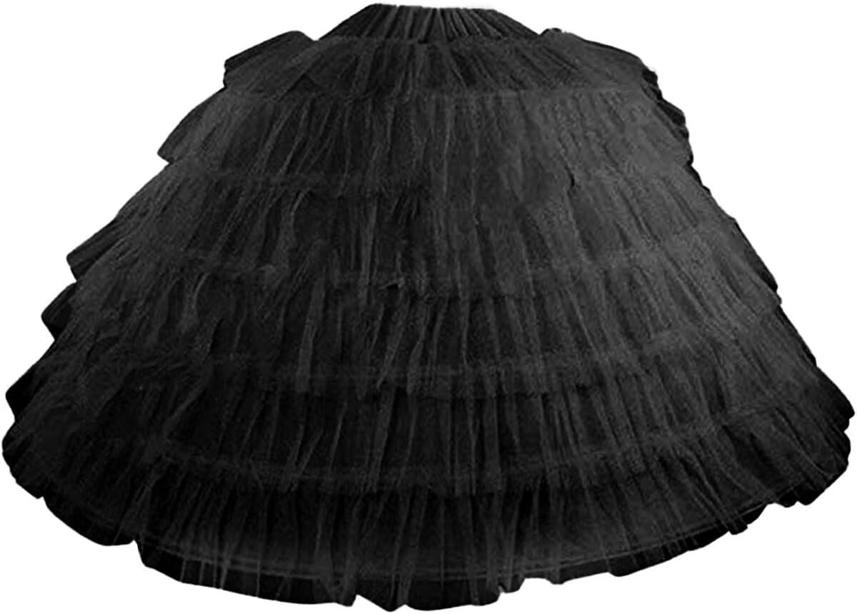 Full 6 Hoop Skirt Floor Length Crinoline Underskirt Wedding Dress Petticoat