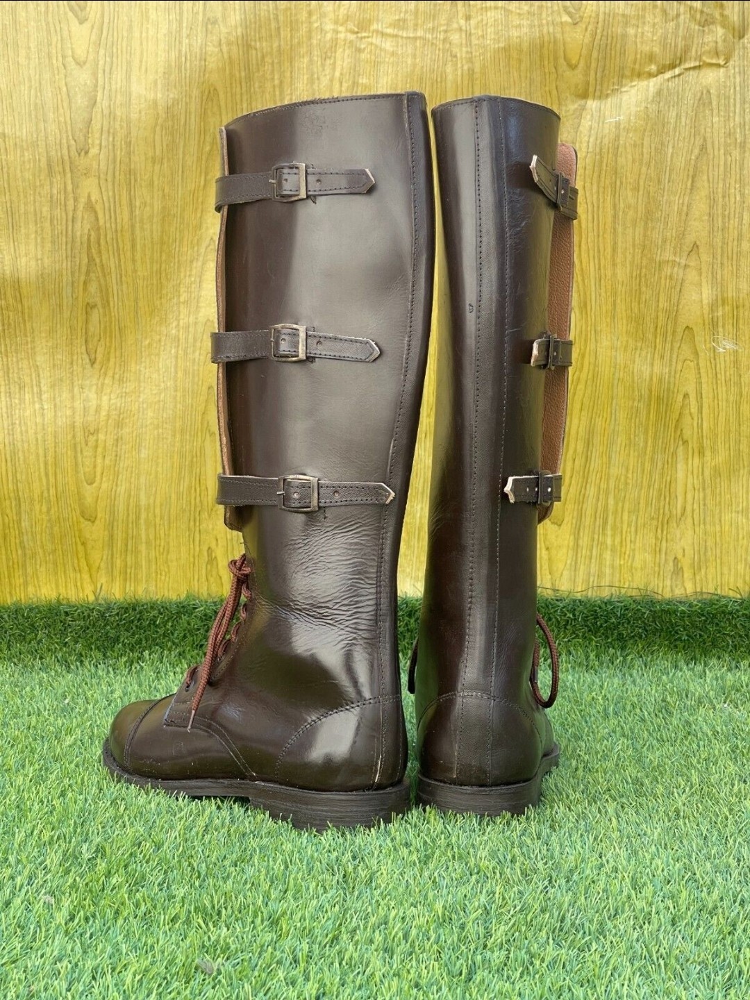 WW1 BRITISH ARMY MILITARY HORSE RIDING OFFICER BUCKLE BOOTS, All Size available