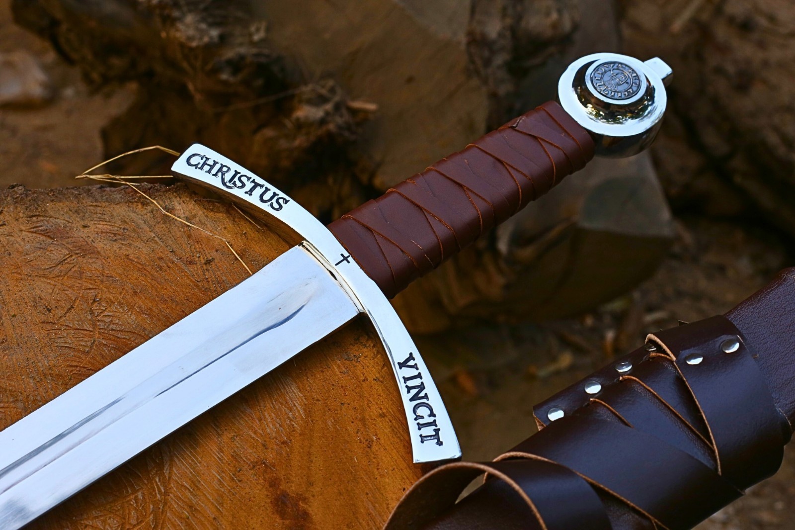 38" Knights Templar Sword Medieval Crusader Replica w/ Scabbard