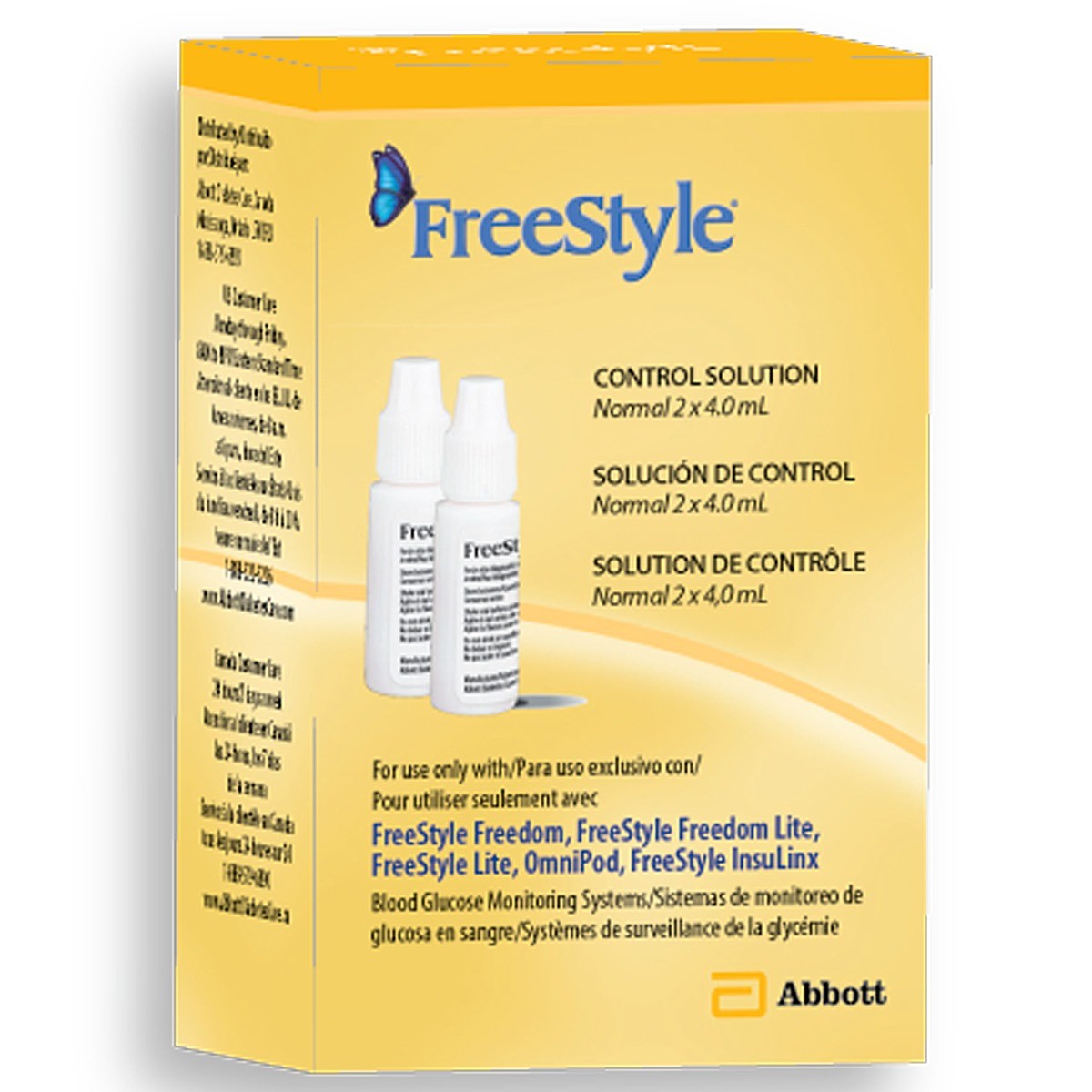 Freestyle Control Solution 4ml 2 Vials For in Vitro Diagnostic Use Glucose Meter