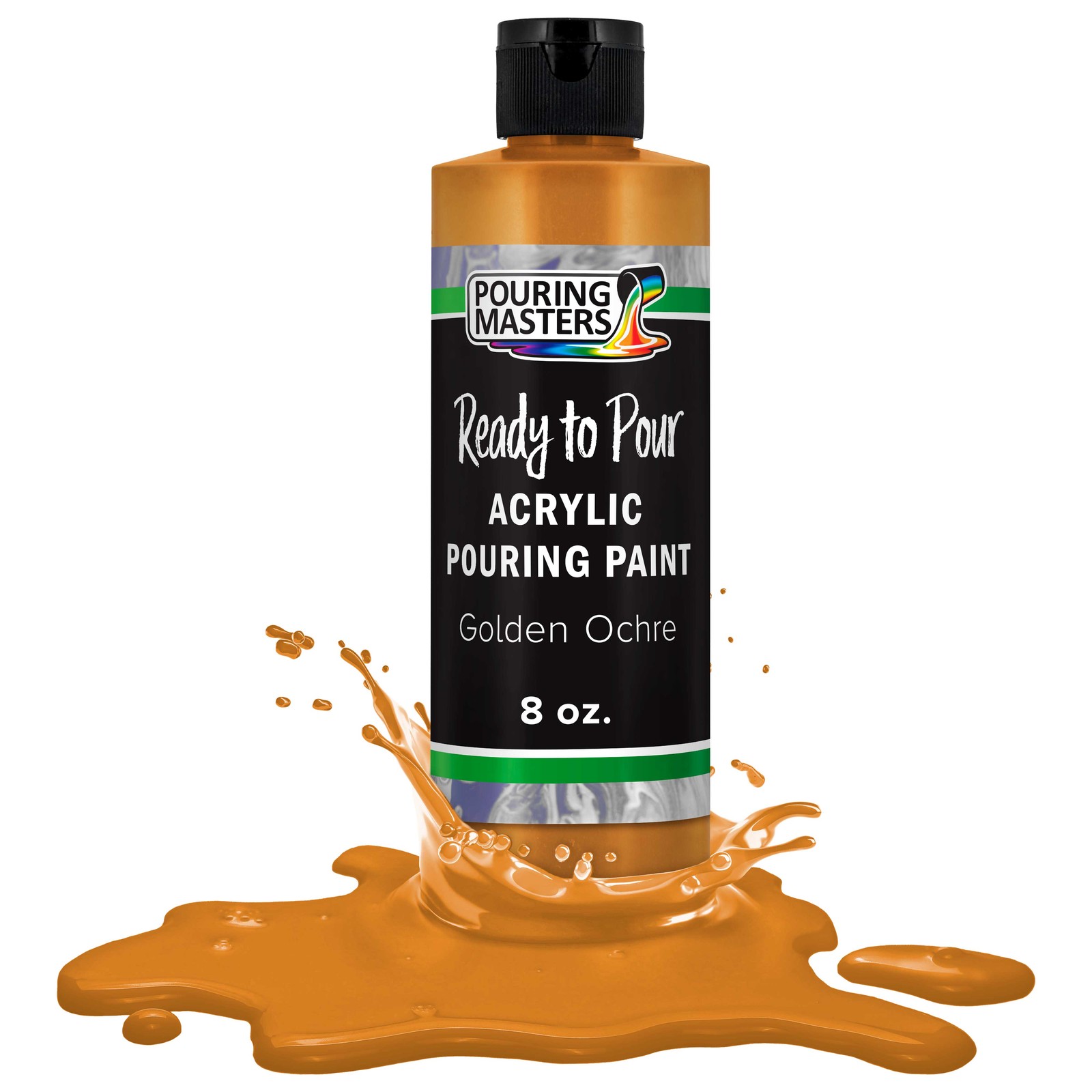 Pouring Masters Golden Ochre 8-Ounce Bottle Water-Based Acrylic Pouring Paint