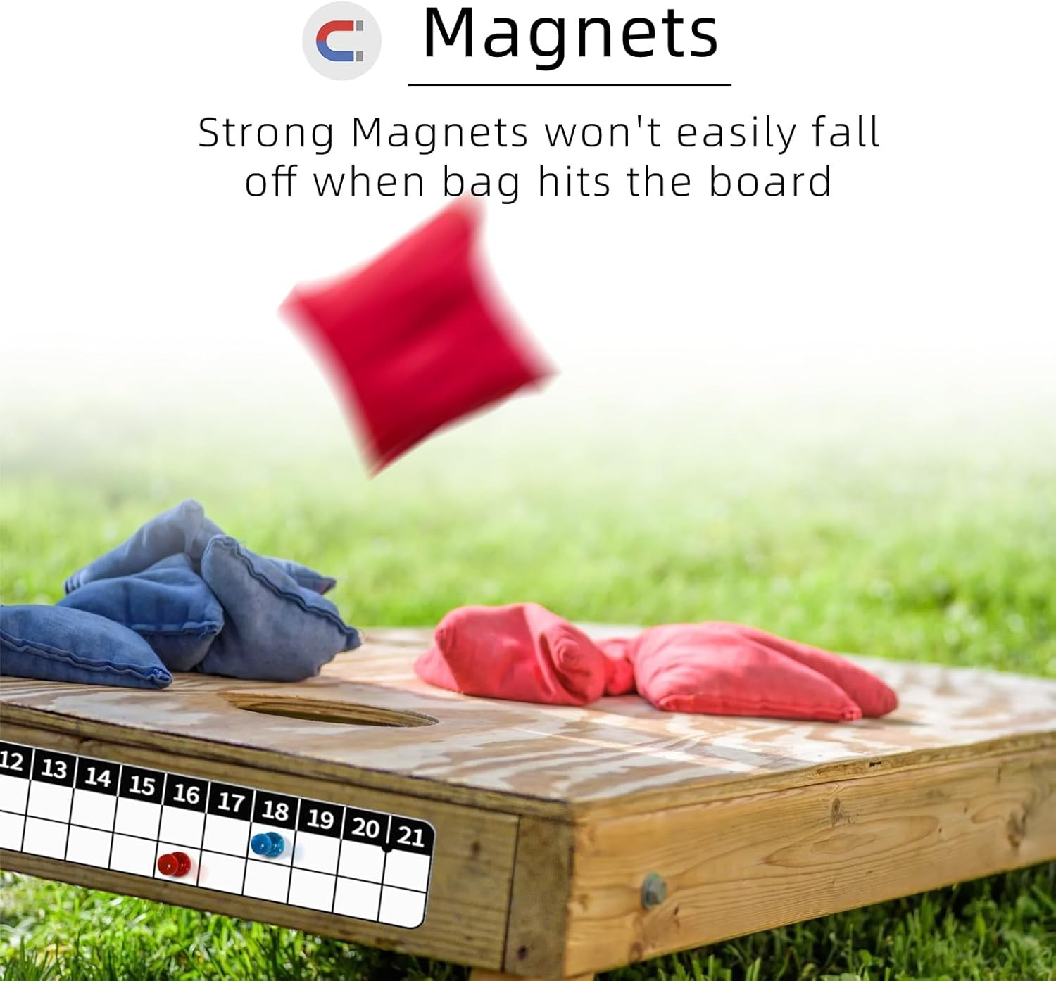 Cornhole Scoreboard 2 Pack, Metal Decal with Magnetic Score Keepers for Corn...