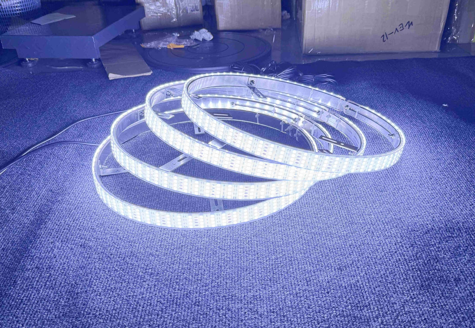 Set with (4) 17.5" QUAD ROW Strobes PURE WHITE Car Truck LED Wheel Rim Lights