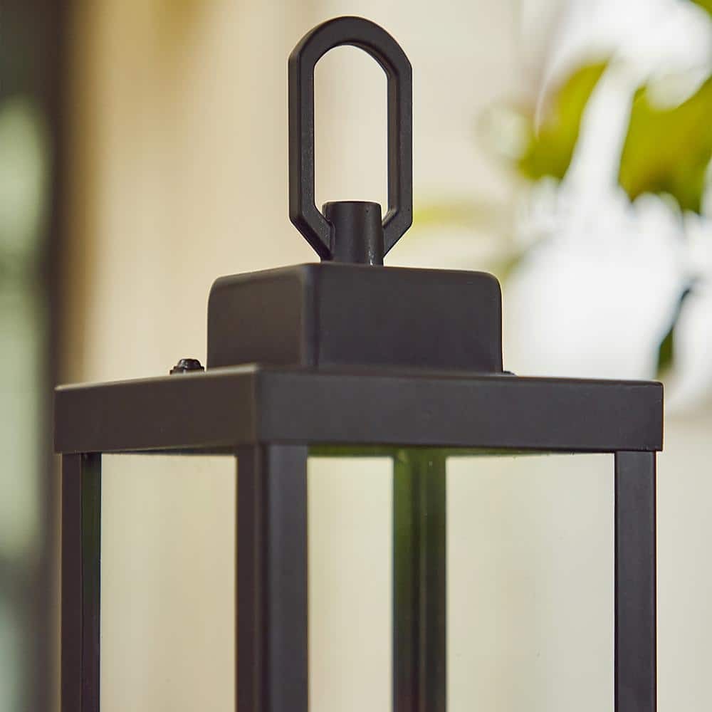 16.6in.2 Lights Black Outdoor Weather Resistant Post Light (2-Pack)