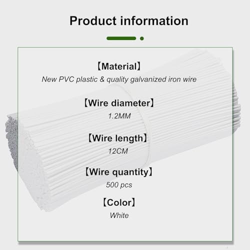 Plastic Twist Ties for Bags,4.7 Inch Cable Bread Ties 500 pcs White 500pcs