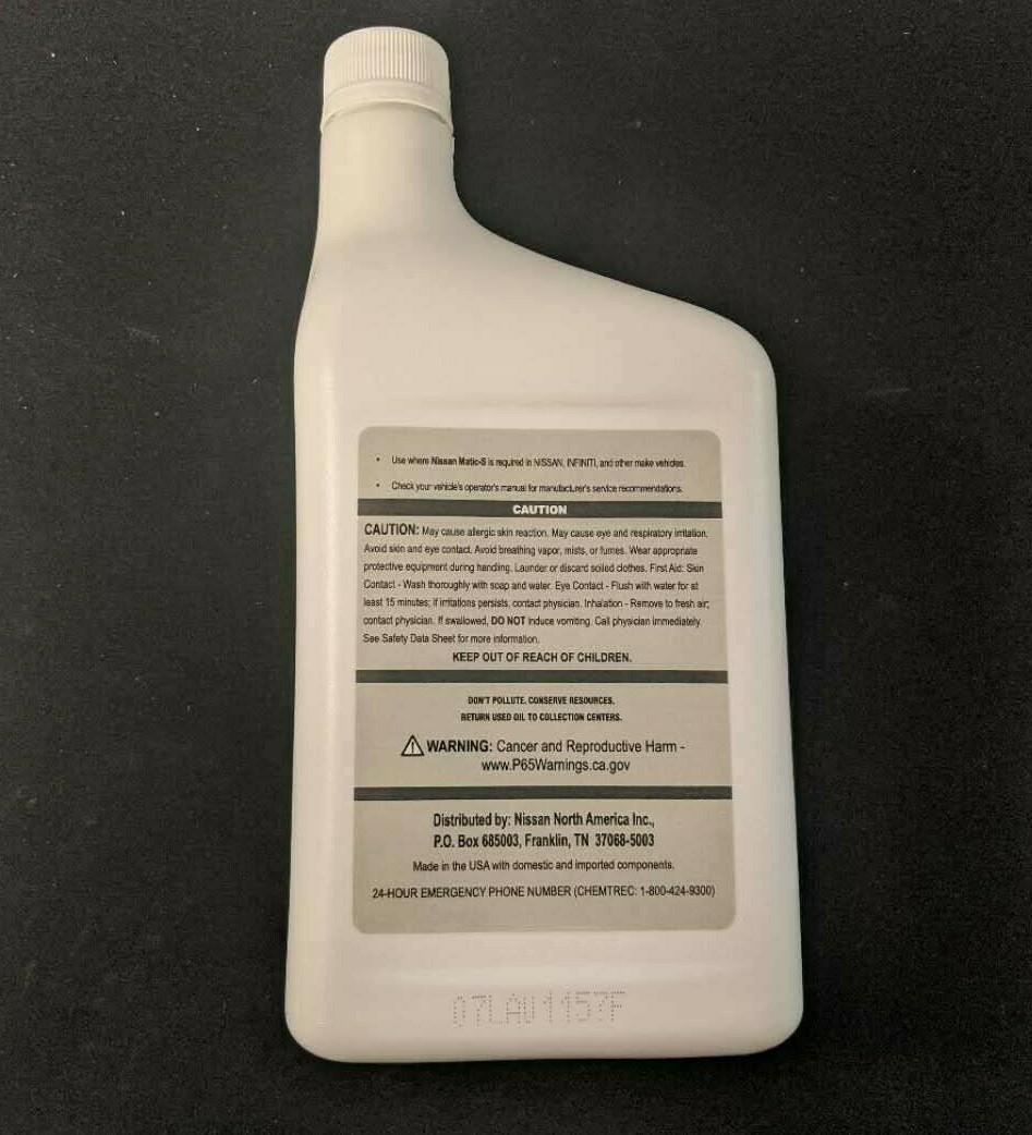 GENUINE OEM Nissan Automatic Transmission Fluid Matic-S 1-QT (999MP-MTS00P)