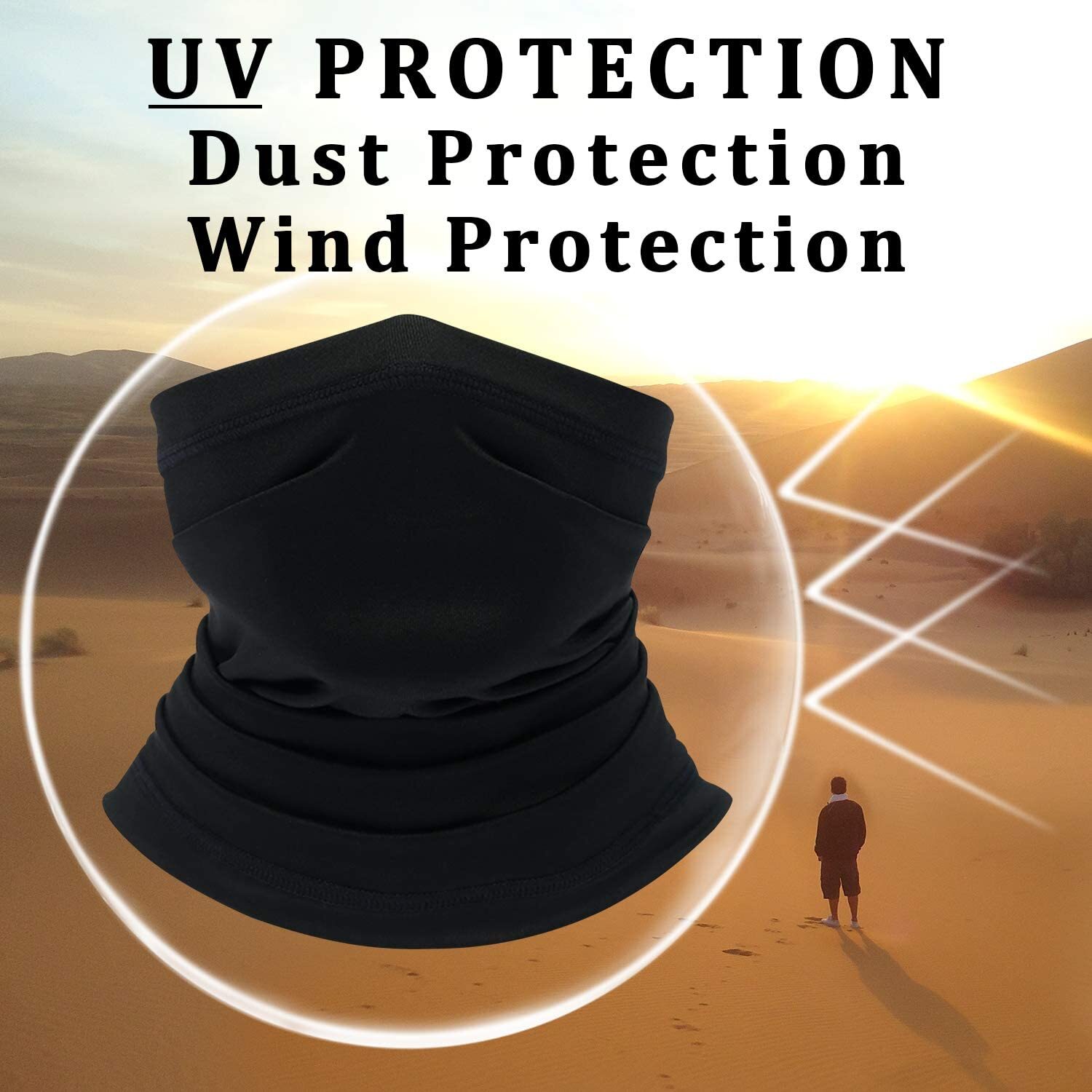 Neck Gaiter Face Cover Scarf Windproof UV Protection Bandana Mask for Men Women