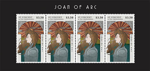 St. Vincent 2013 - Scott# 3878 - Joan of Arc - Sheet of 4 Stamps - MNH