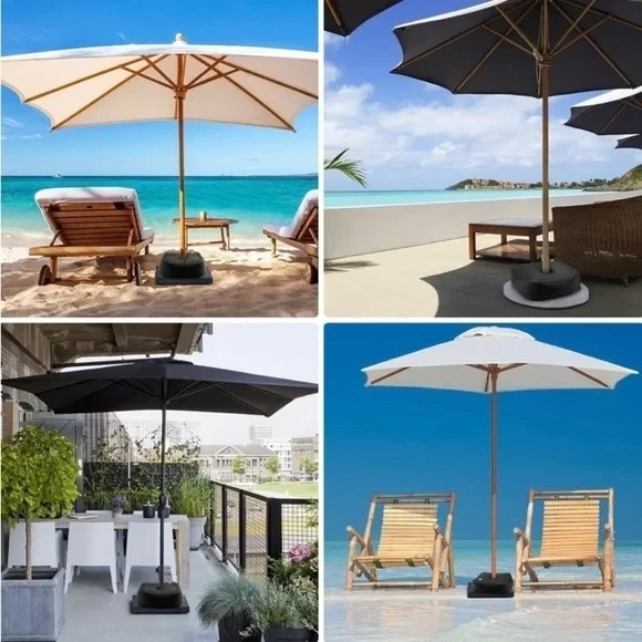 NiP Portable Weighted Base PVC Umbrella Stand Water Bag Up to 60 LBS 16x16"