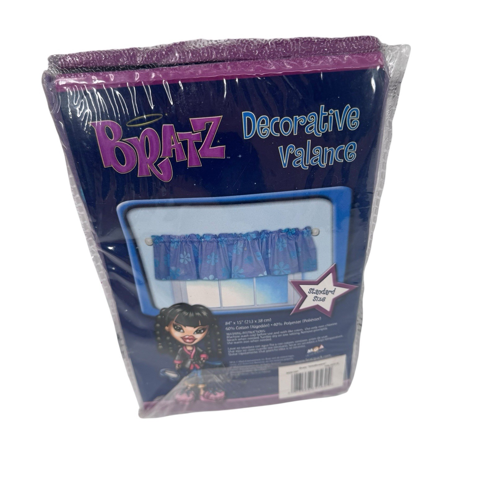BRATZ "Wildflowers" Decorative Valance Standard Size Blue and Purple New