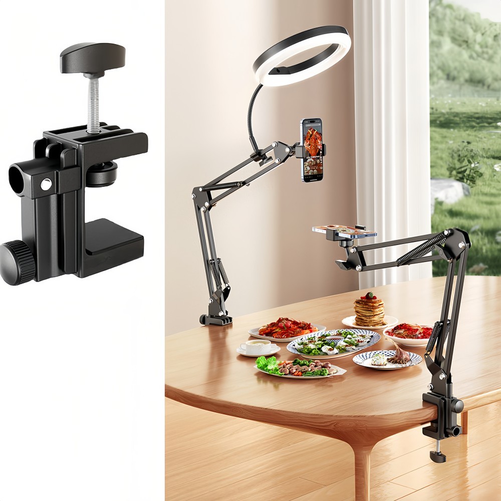 Overhead Camera Phone Mount Selfie Ring Light Desk Tripod for Video Live Stream