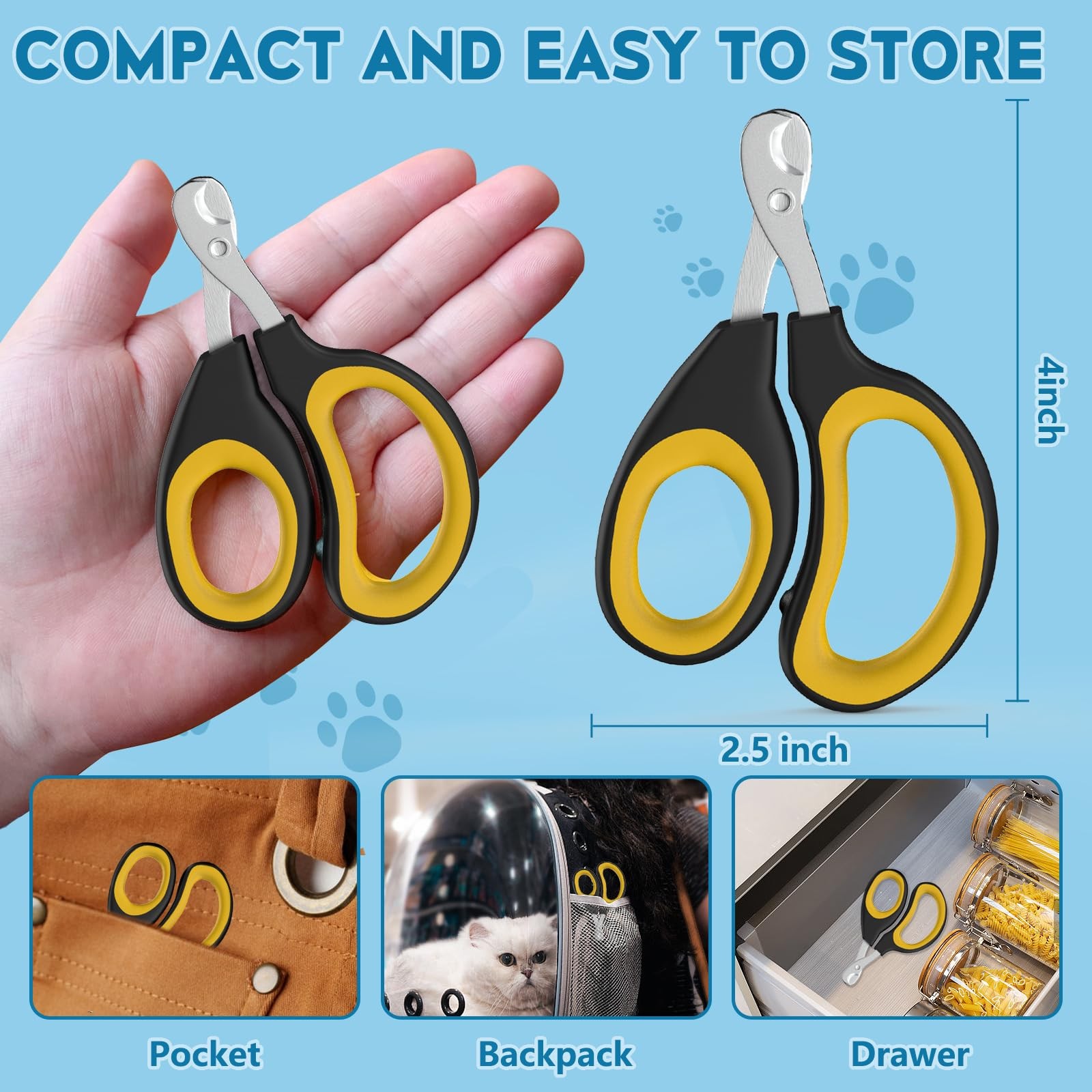 FJCTER Cat Nail Clippers, Professional Pet Claw Clippers for Indoor Cats,