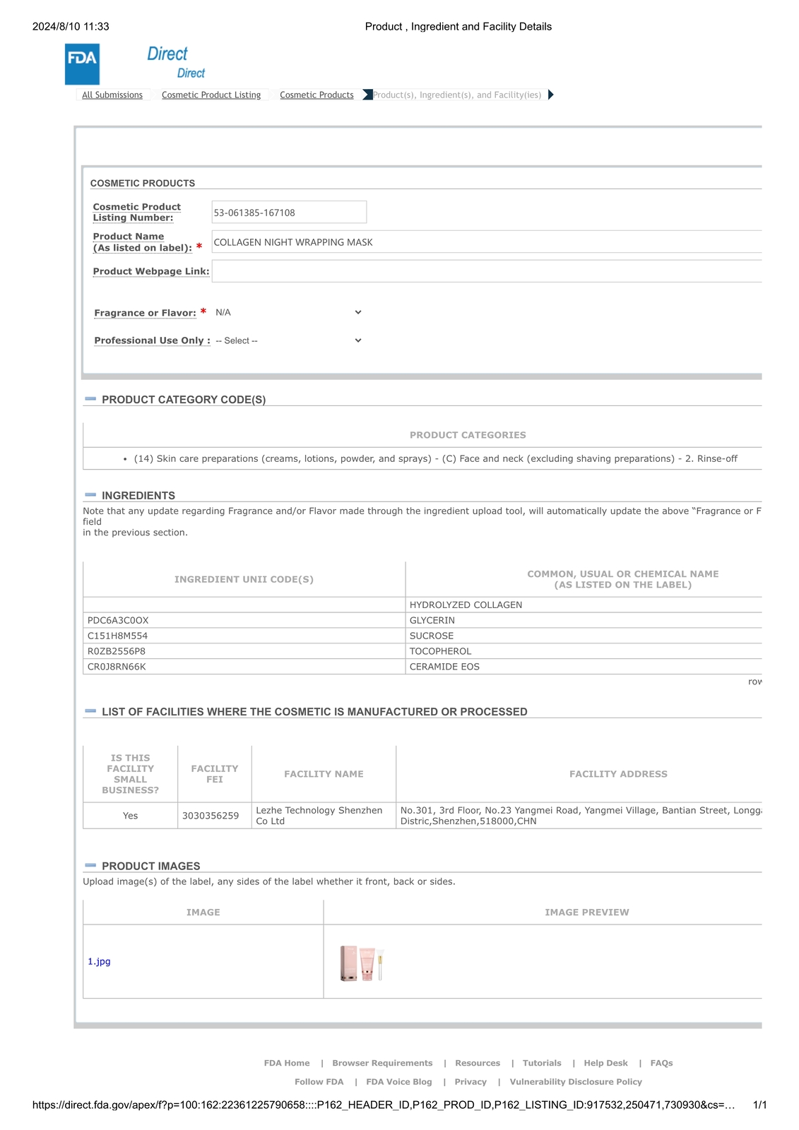 3X Collagen Night Wrapping Mask Overnight Peel-Off Mask Facial Moisturizing Mask