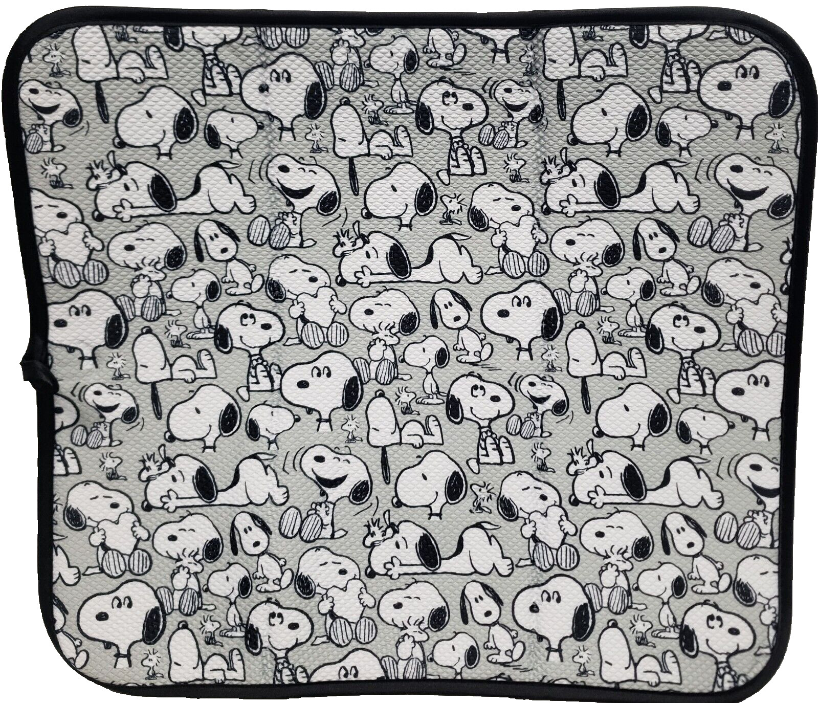 Microfiber Dish Drying Mat(16"x18") PEANUTS BLACK & WHITE SNOOPY DOGS ON GREY,BB