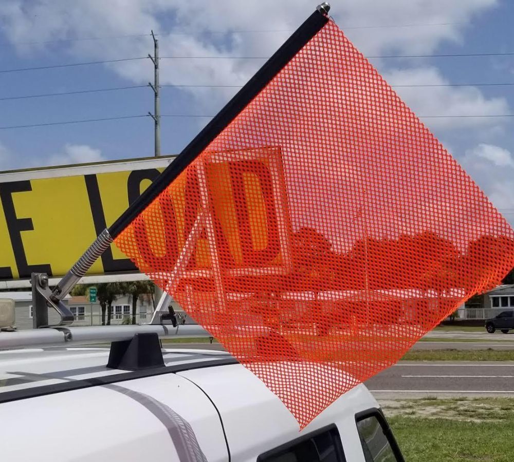 (4) EZ Mount Warning Flag Red 18" x 18" Spring Loaded Quick n Easy Disconnect