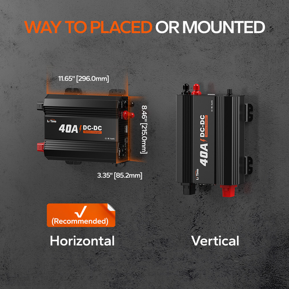 LiTime 12V 40A DC to DC Battery Charger for 12V LiFePO4 Lead-Acid-Refurbished