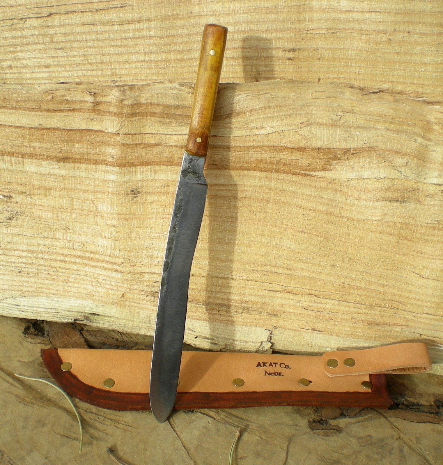 Hand-Forged "Cowboy Kukri" Bushcraft Knife | 1065 HC Steel, Elk Antler, USA