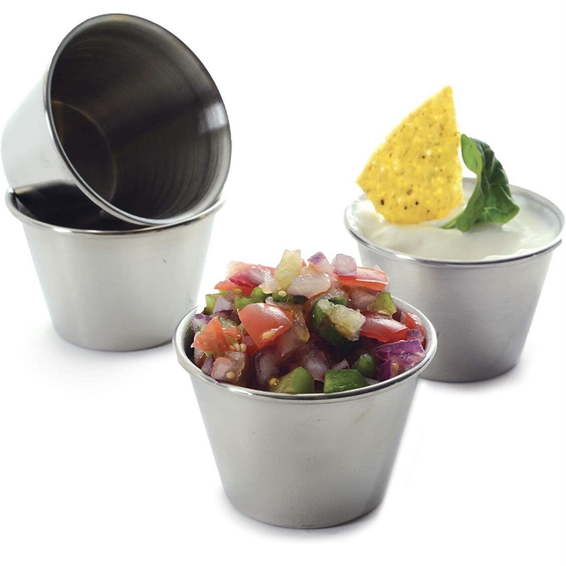 2.5 oz Sauce Cups Stainless Steel Condiment Portion Cup Dipping Sauce Cup