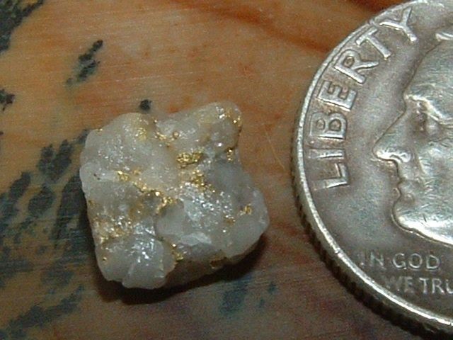 GOLD QUARTZ SPECIMEN .36 GRAM BLUE MTNS OREGON GOLD