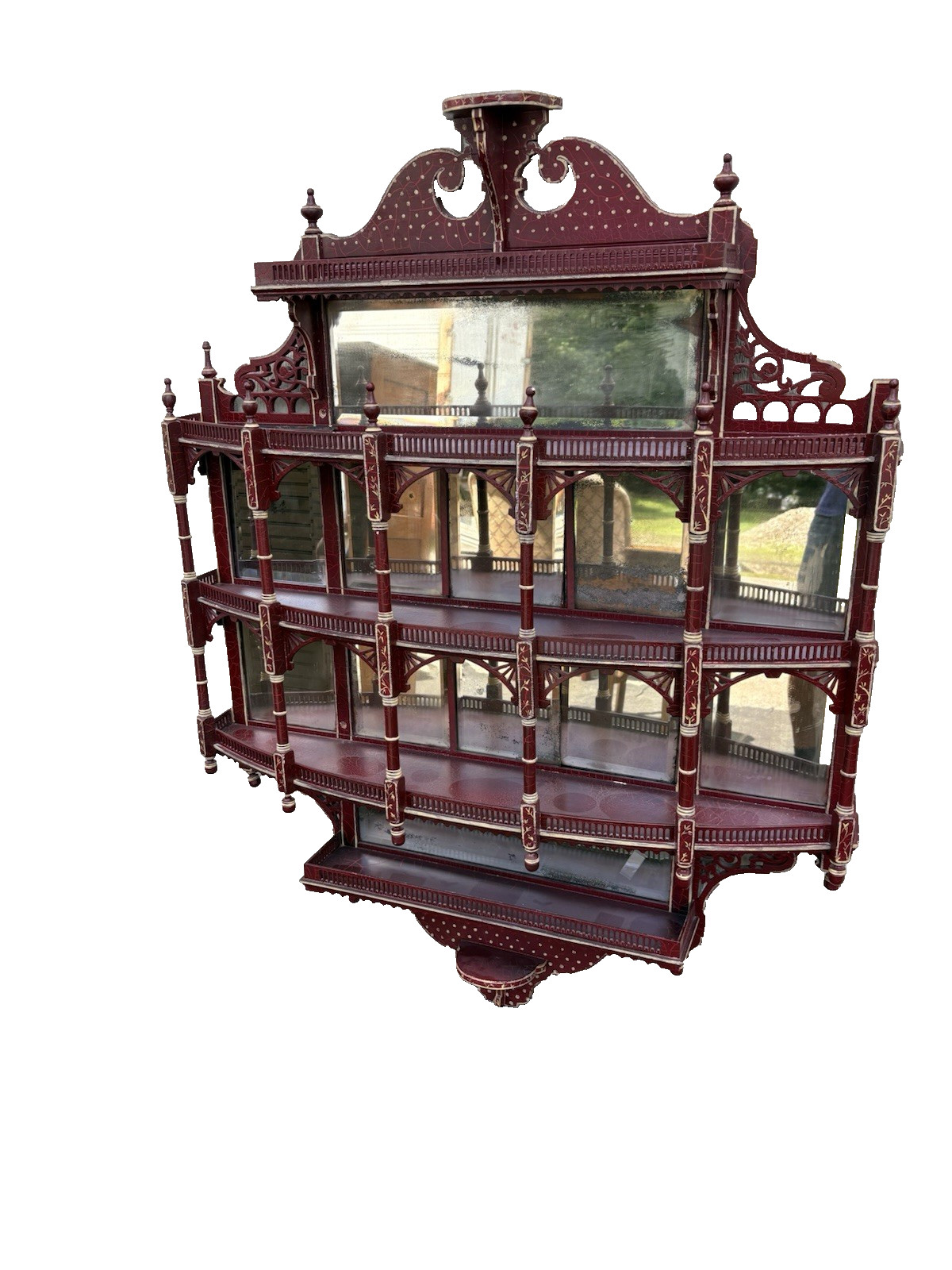 66842 Custom Hand Painted Victorian Whatnot Curio Wall Shelf