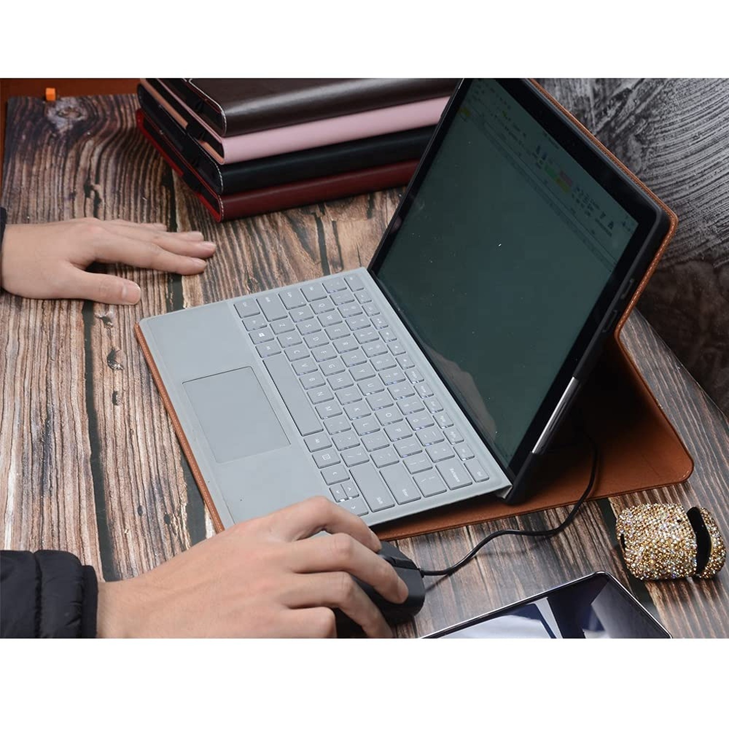 Gexmil Leather Case for Surface Pro 7+ 12.3 Inch,7th/6th/5th/4th Generation(2...