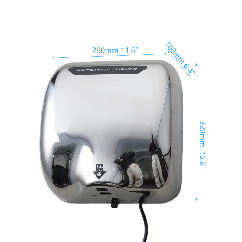 304 Stainless Hand Dryer Electric Automatic Sensor Handy Commercial for Bathroom