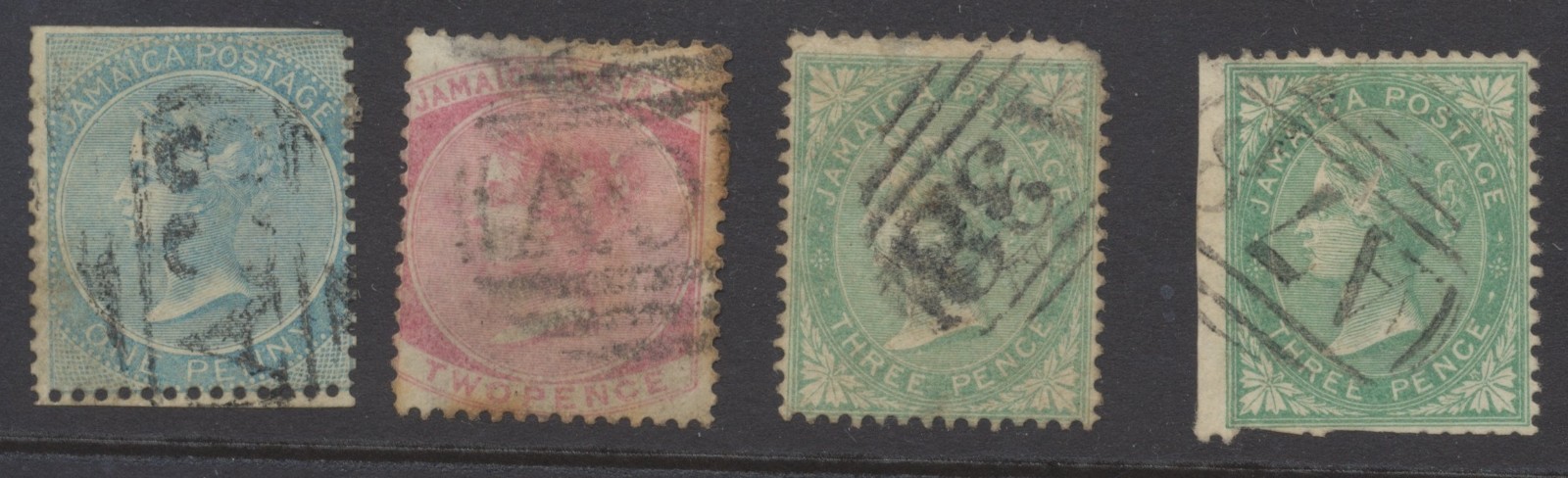Jamaica Stamps 1860 SG1b;2;3 used CV £126
