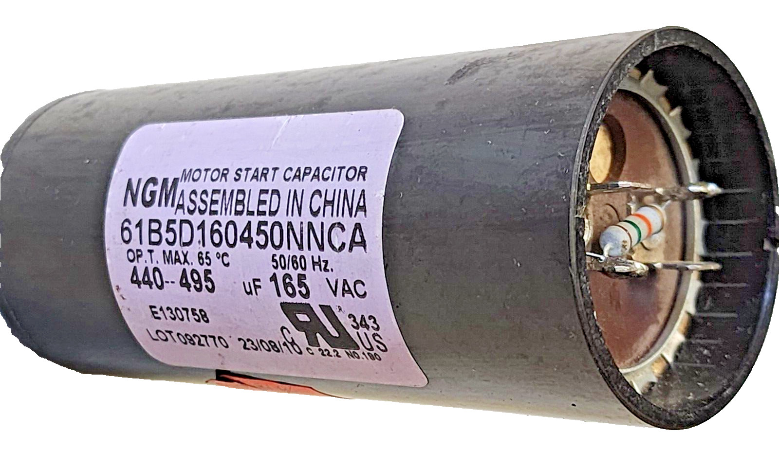NGM 61B5D160450NNCA Motor Start Capacitor 440-495µF, 165Vac, 50/60Hz
