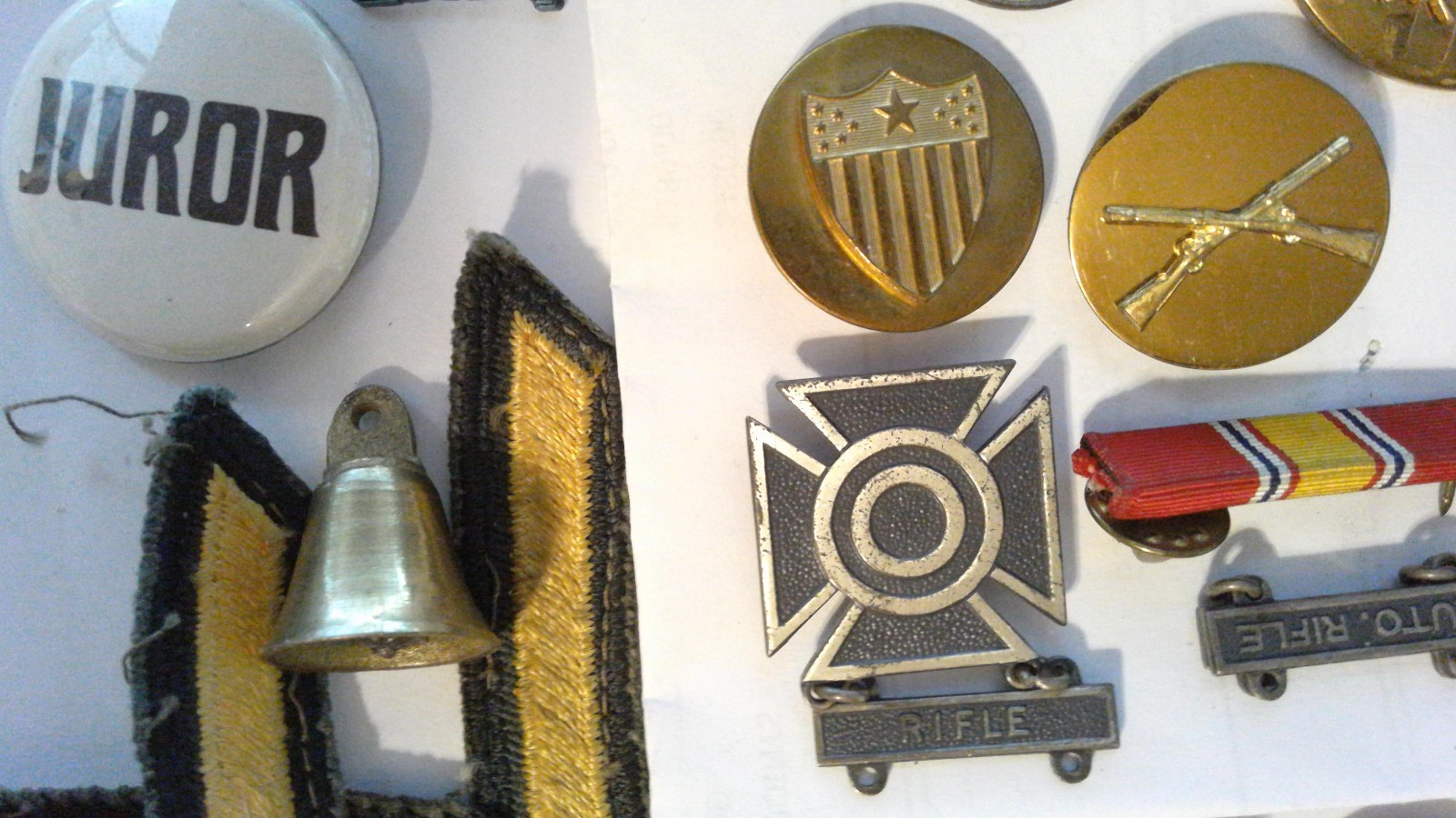 Large lot of Vintage Military Pins Badges Patches Awards and Similar pinbacks