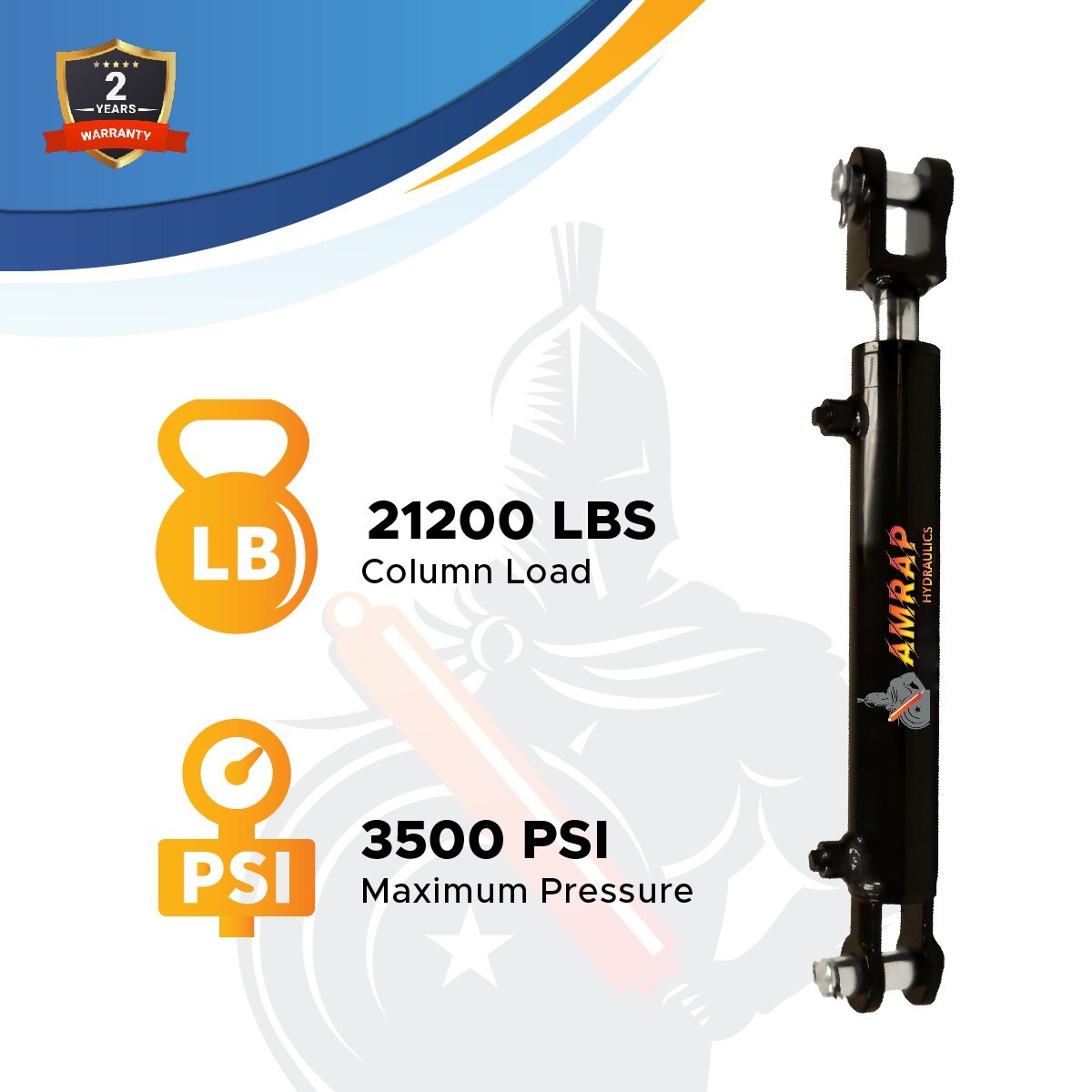 3x8 Hydraulic Cylinder -3" Bore x 8" Stroke Welded Clevis Hydraulic Cylinder