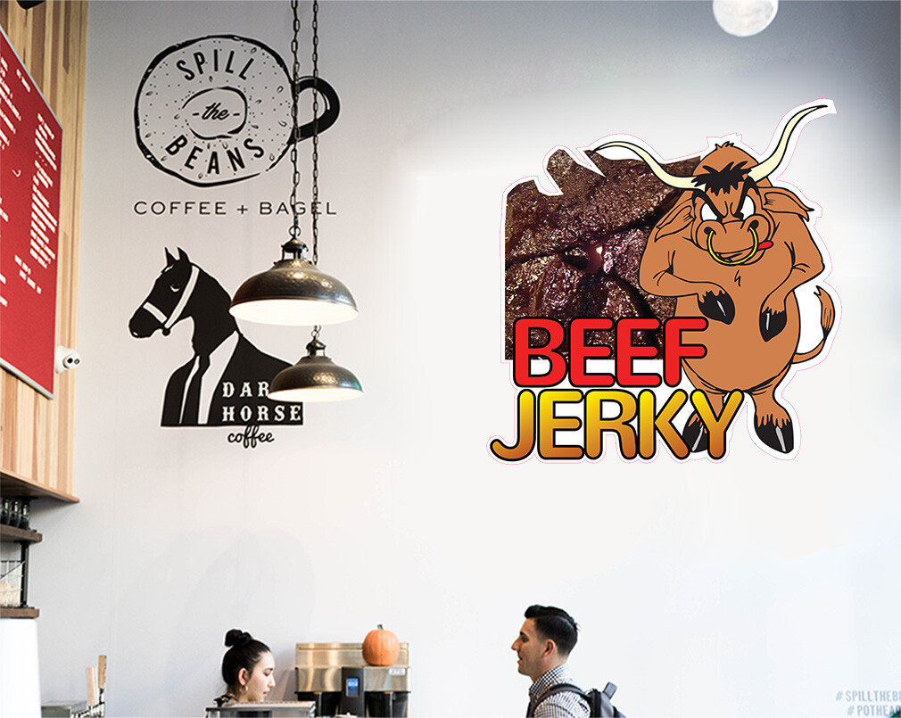 Food Truck Decals Beef Jerky Restaurant & Food Concession Concession Sign Brown