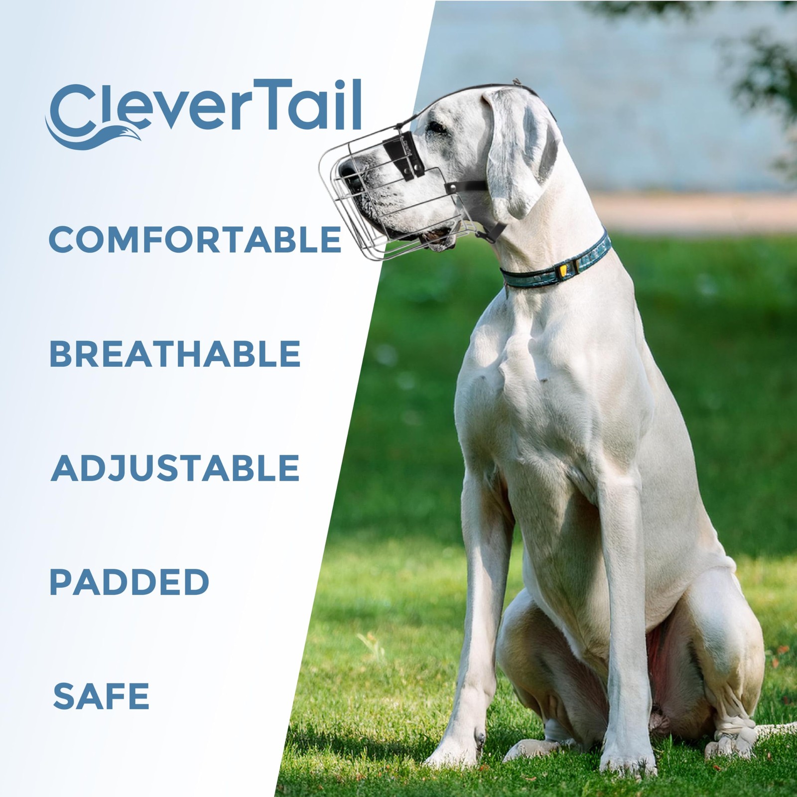 Extra Large Dog Muzzle Metal Basket Cage Anti Bark Bite Great Dane Mastiff