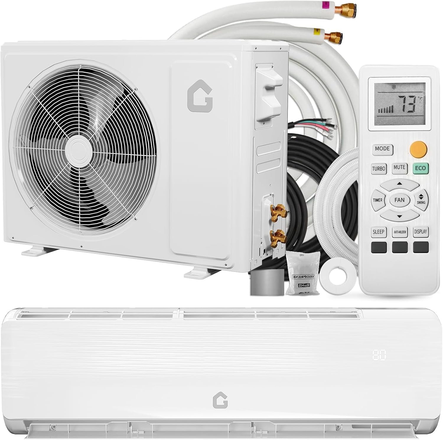 18000 BTU Mini Split Heat Pump System 19 SEER2 230V Inverter Air Conditioner
