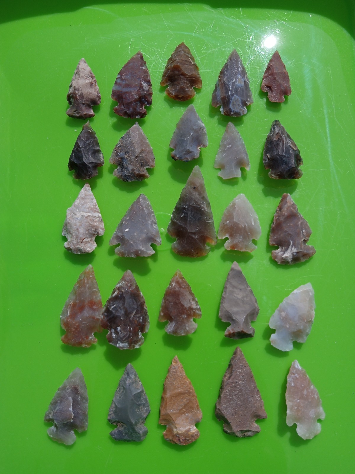 Lot Of 25 Modern Arrowheads! Agates & More! Flintknapping Art. S2