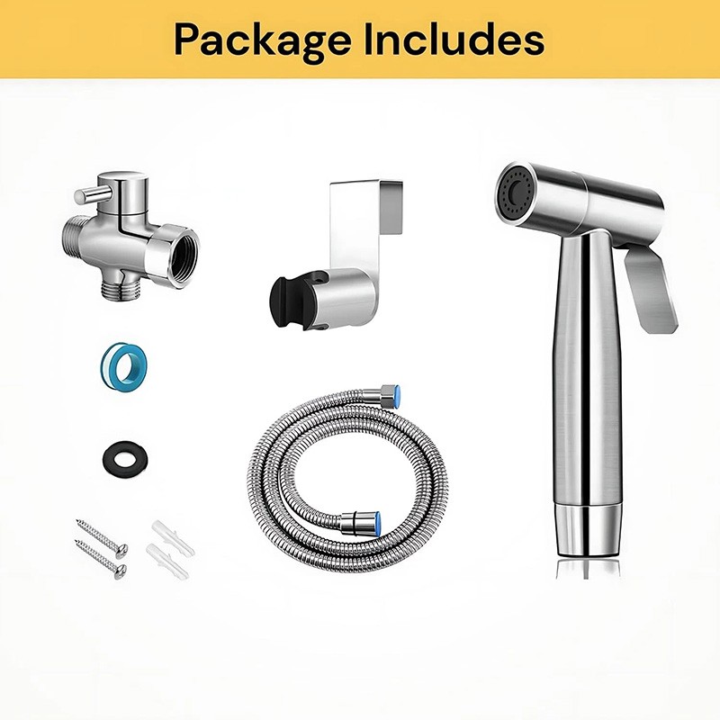 US Toilet Shattaf Adapter Hose Bidet Spray Stainless Steel Handheld Shower Head