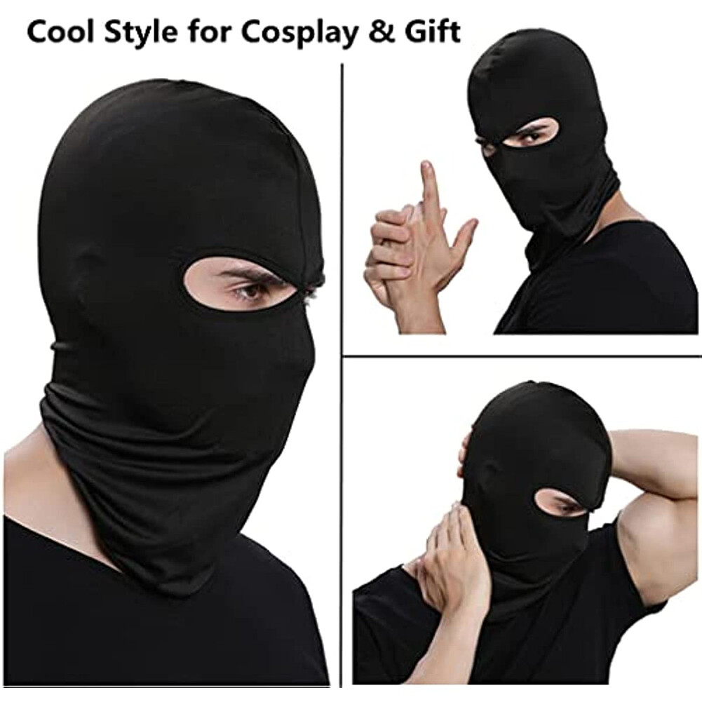 2 Hole Full Face Mask Thin Balaclava UV Protection Ski Sun Hood for Men Women