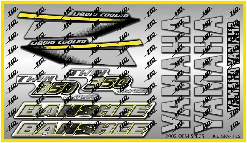 2002 yamaha banshee full graphics kit decals stickers THICK AND HIGH GLOSS